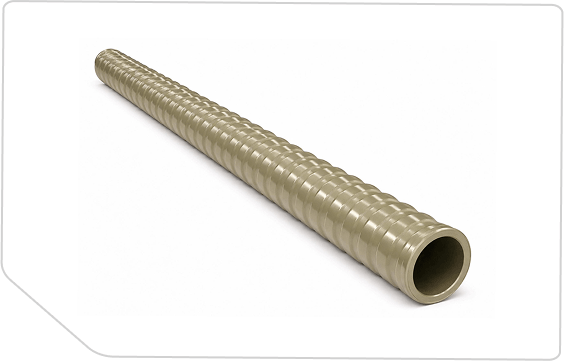A knurled brass-finished precision tube.